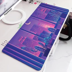 Purple Japanese Neon Street Mouse Pad Gamer DeskMat Large XXL Computer Deskpads Gaming Accessories MousePad Keyboare Desk Mat