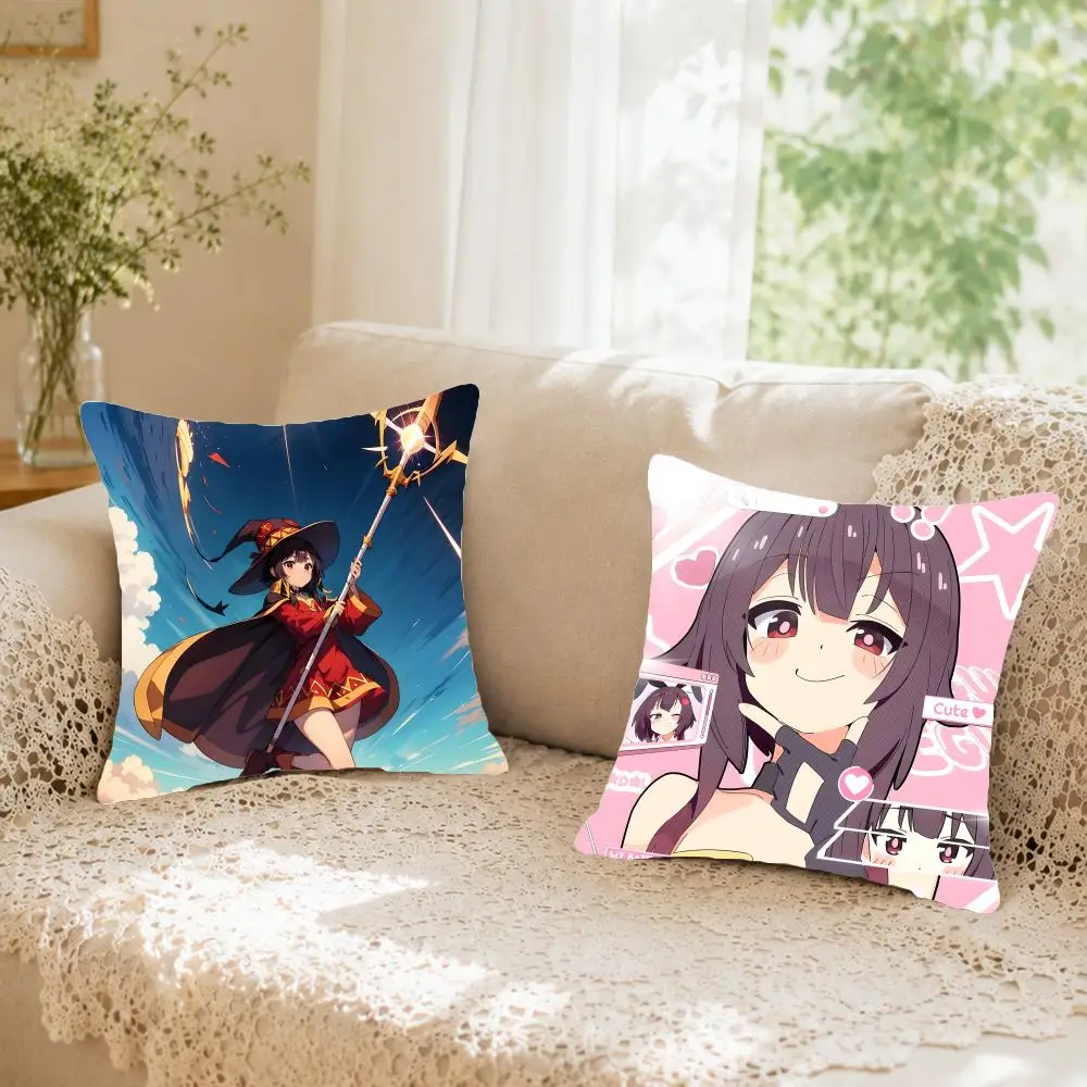 Comedy anime Konosuba Cushion Cover Faux fur decorative Dark academia style Cat scratching post Rustic Spa pillow cover