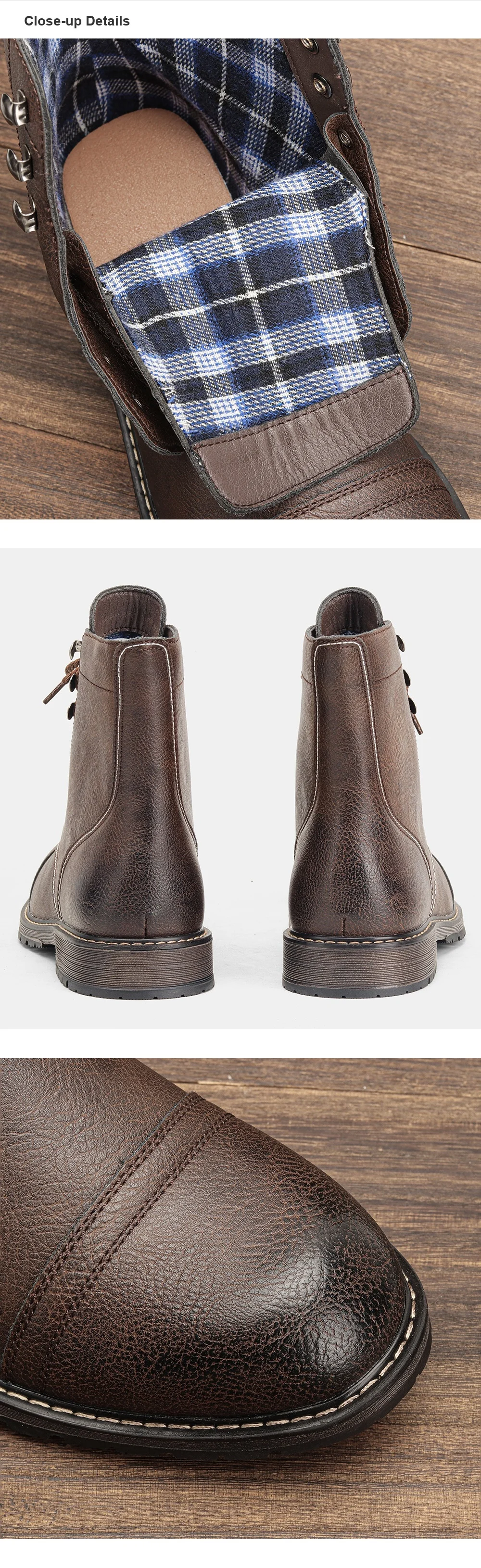 Lederstiefel 2026 Marke Casual Bequeme Modische Stiefel Schuhe für Herren – Detail 2