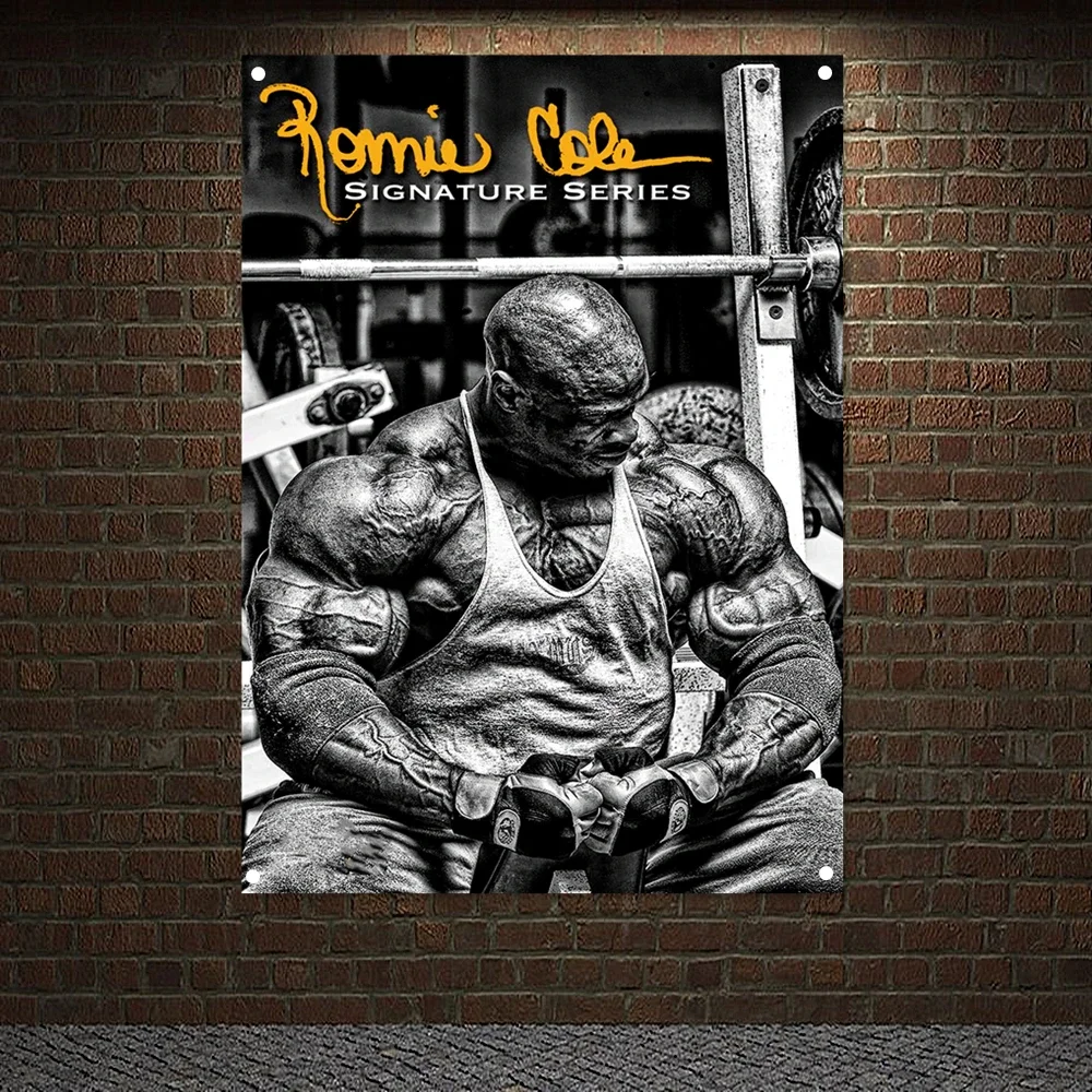 Man Muscular Body Wall Hanging Banners Flag Workout Poster Canvas Painting Wall Art Stickers Boxing Martial Arts Hall Gym Decor