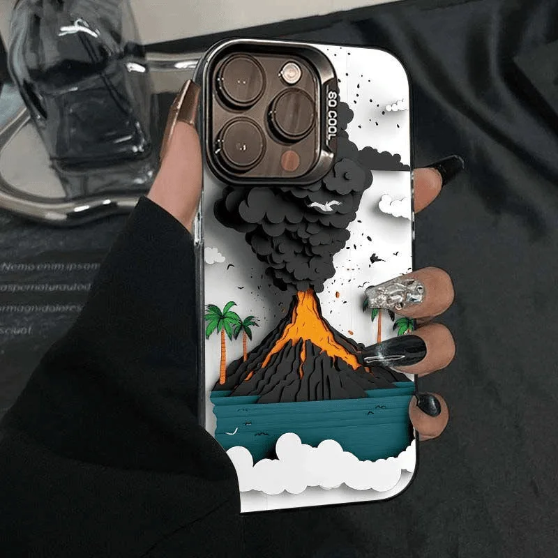 

Volcanic eruption suitable for iPhone 16 PRO MAX phone case Apple 15 Creative 14 Cartoon 13 Hard case 12