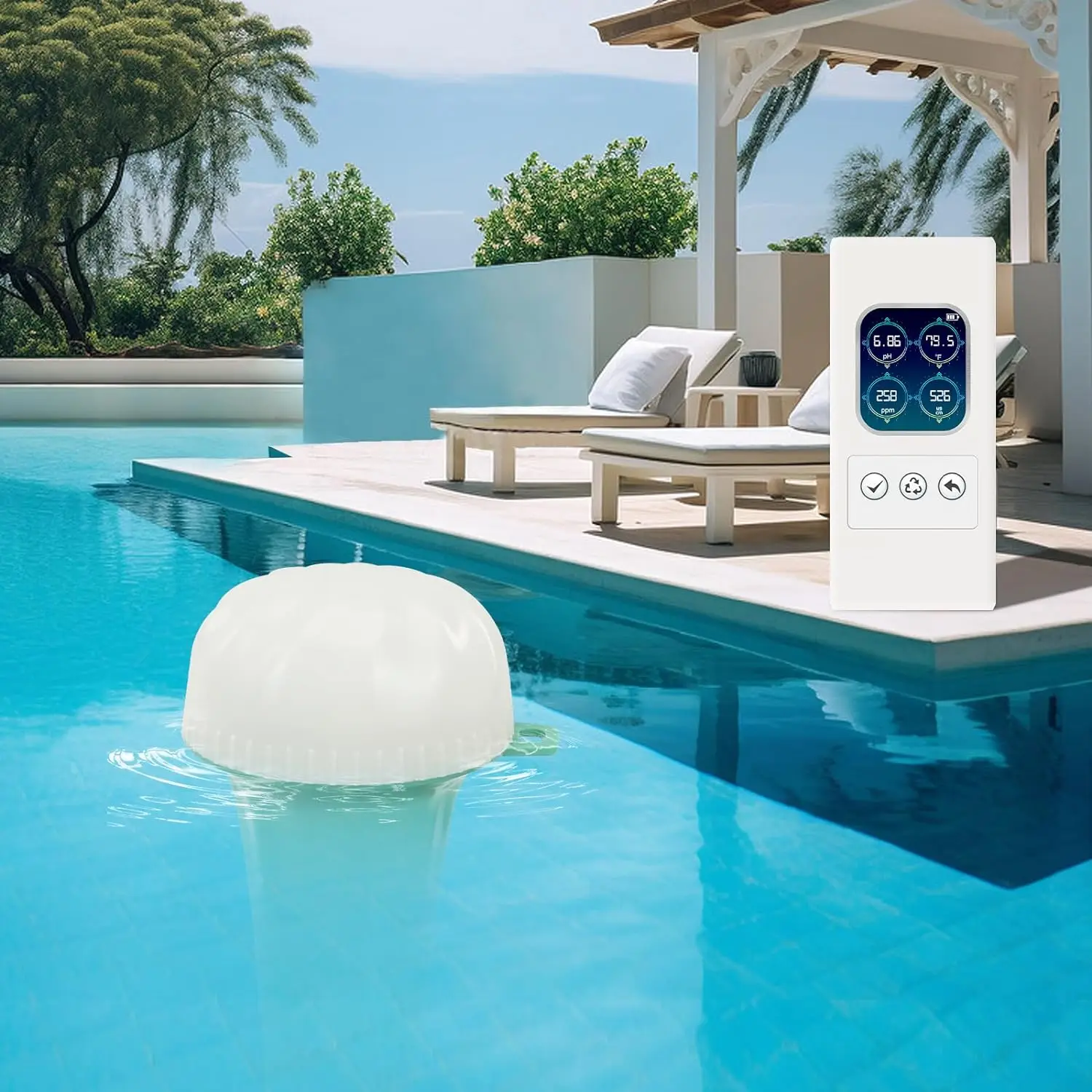 4in1 New IP68 Waterproof, No Need To Worry about Water Seepage PH/temperature/pm/ec Swimming Pool Detector