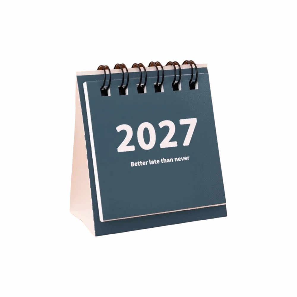 New Mini 2027 Desk Calendar Double Coil Standing Base Mini Calendar Flip Calendar Home Office Standing Calendar Gifts
