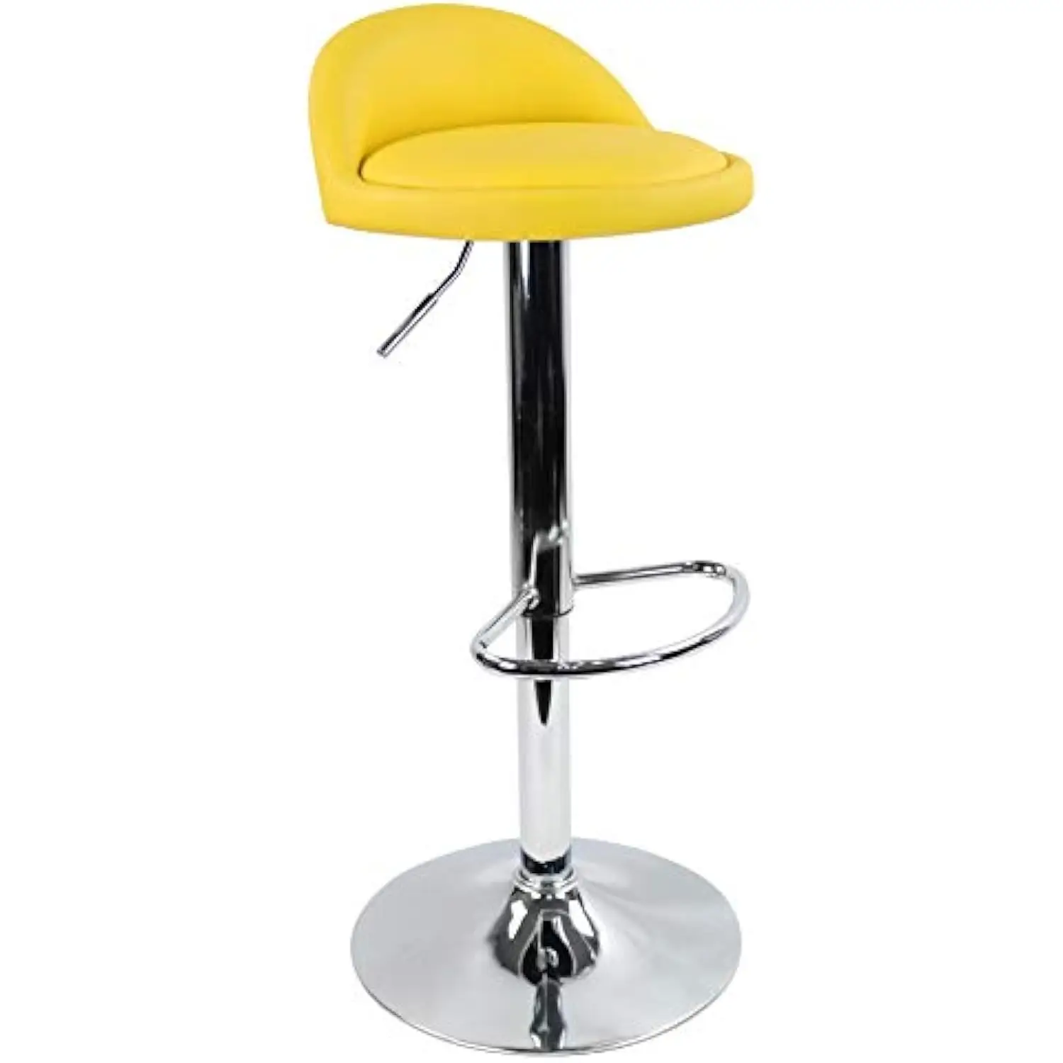

Pu Leather Round Bar Stool with Back Rest Height Adjustable Swivel Pub Chair Home Kitchen Bar Stools Backless Stool with Footr