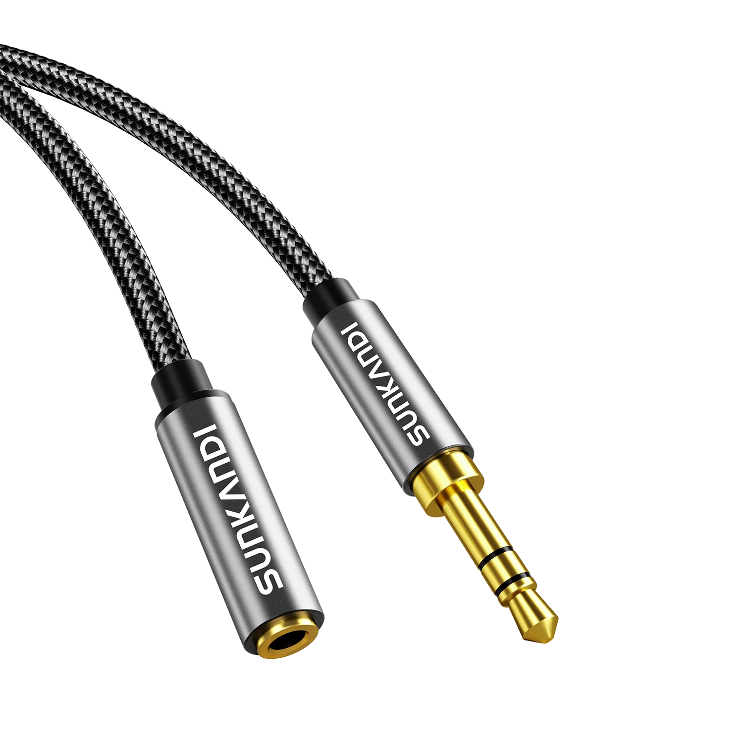 SUNKANDI 3,5 mm verlengkabel voor hoofdtelefoons, 3,5 mm TRRS-verlengkabel voor hoofdtelefoons, geschikt voor smartphones, pc's, tv's, hoofdtelefoons, auto's en luidsprekers.