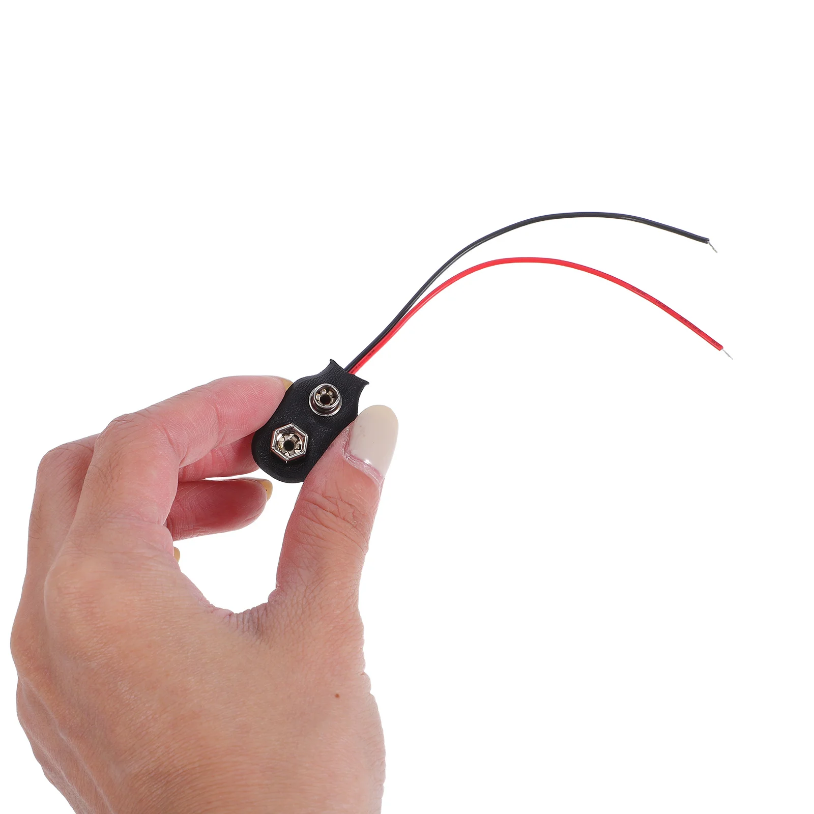 

50pcs Connectors With Wires 9V Clip Black Plastic Metal 10Cm Cable For Led Power Supply Projects Crimp