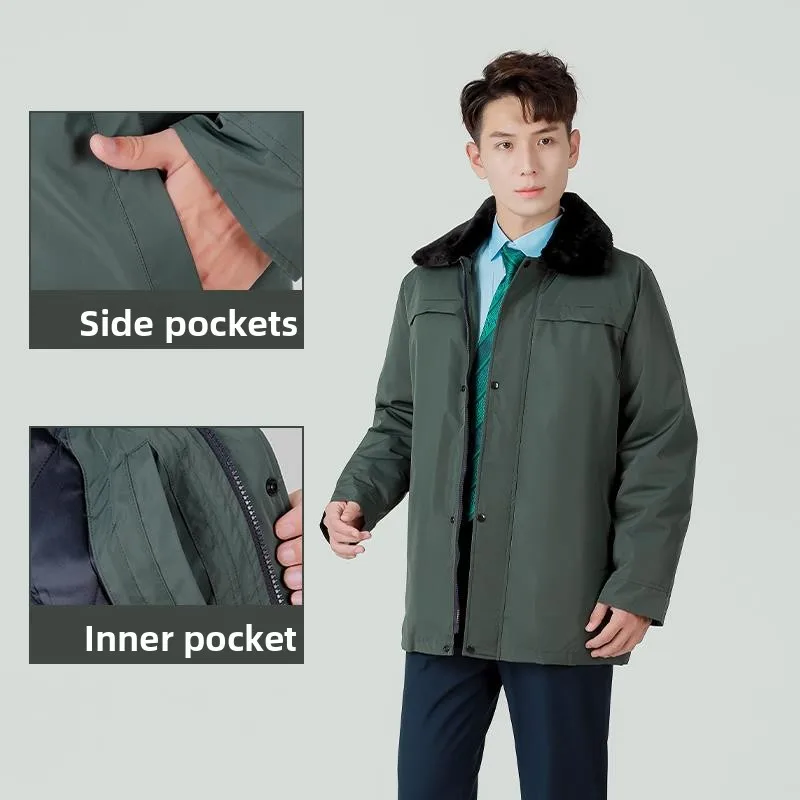 

een Cotton Workwear Jaet ex Saving Bank orm New Sle Casual Loose Fit Long Sve Zipper Closure Coat