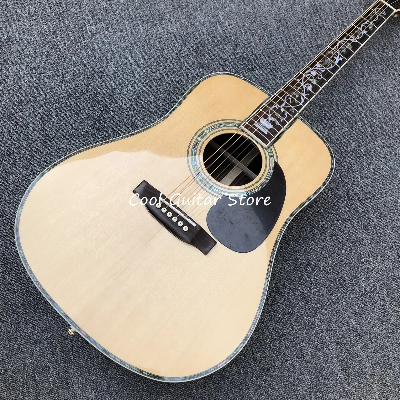 

41" Classical D Type Solid Spruce Top,Acoustic Guitar Real Abalone Acoustic Electric Guitar,Handmade Folk