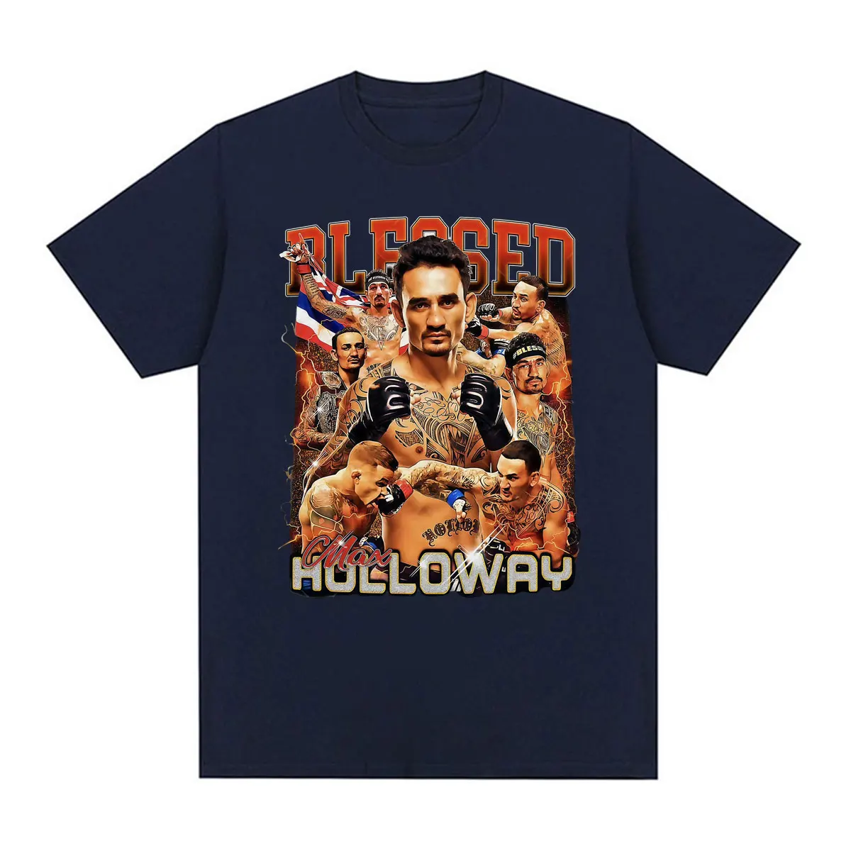 Max Holloway Blessed Era Fan Gift T Shirt Men Women Violence Aesthetic Vintage Graphic T-shirts High Quality 100% Cotton T-shirt