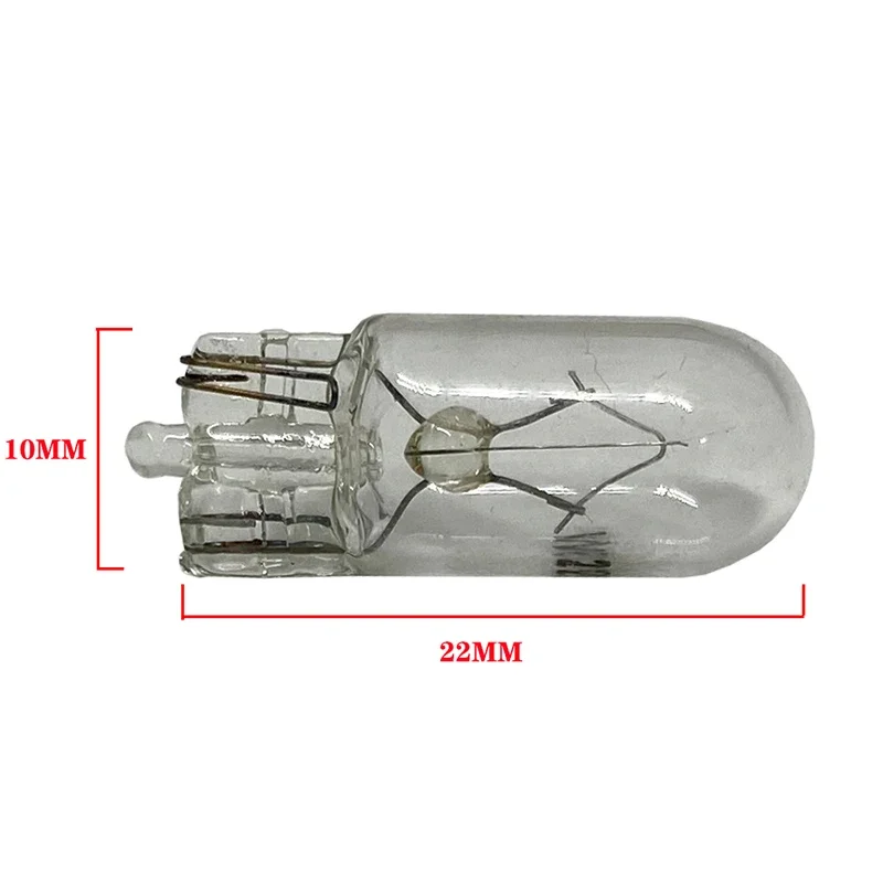 10X White T10 W5W 501 194 Clear Signal Lamp Glass 12V 5W Warm White Red Blue W2.1x9.5d Single Filament Car Bulb Auto Light