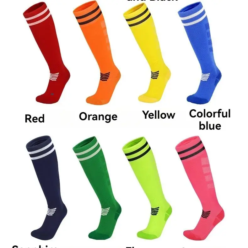 Thickened non-slip towel sole football socks Breathable knee high training stockings Adult youth children's practical game