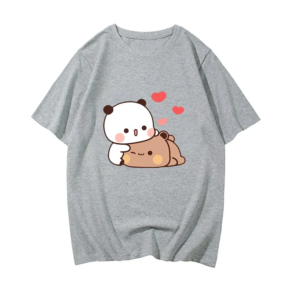 Cartoon Panda Bear Bubu and Dudu T-Shirt Cotton Men/Women Tops Kawaii Printed Harajuku Ullzang Tees O-Neck Soft Male Shirts