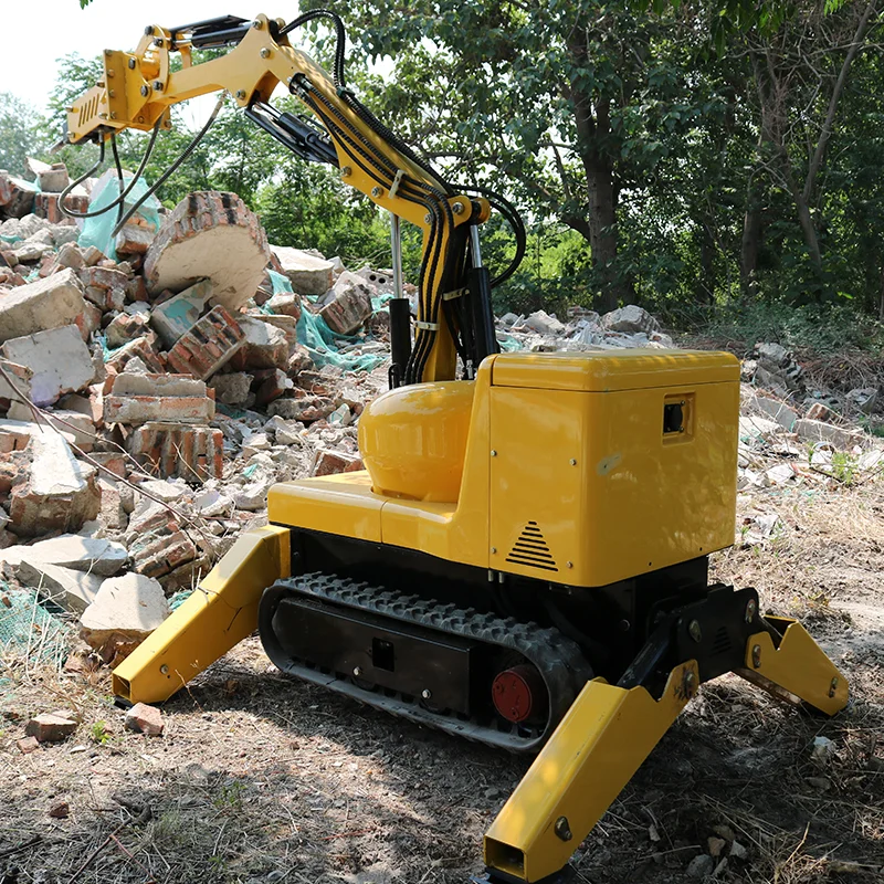 Autonomous Demolition Robot Electric Remote Control Crawler Tracked Hydraulic Breaker For Hazardous Environment