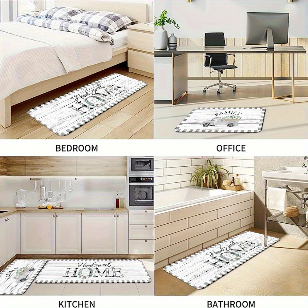 

1P Rolling Homestead Kitchen Rug Non-Slip Door Mat Pop design Bathroom Rug Bath Mat Carpet for Home Sink Laundry ecoreeree