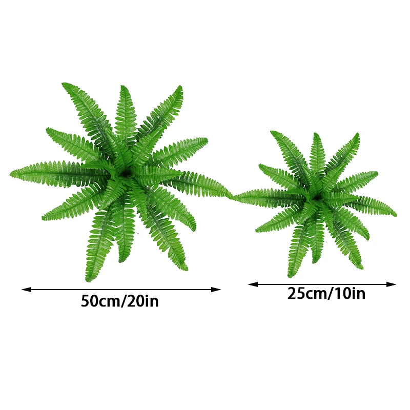 Lifelike Artificial Boston Fern Fake Plastic Plants Decorations UV Resistant For Outdoor Home Kitchen Decor Garden Decoration