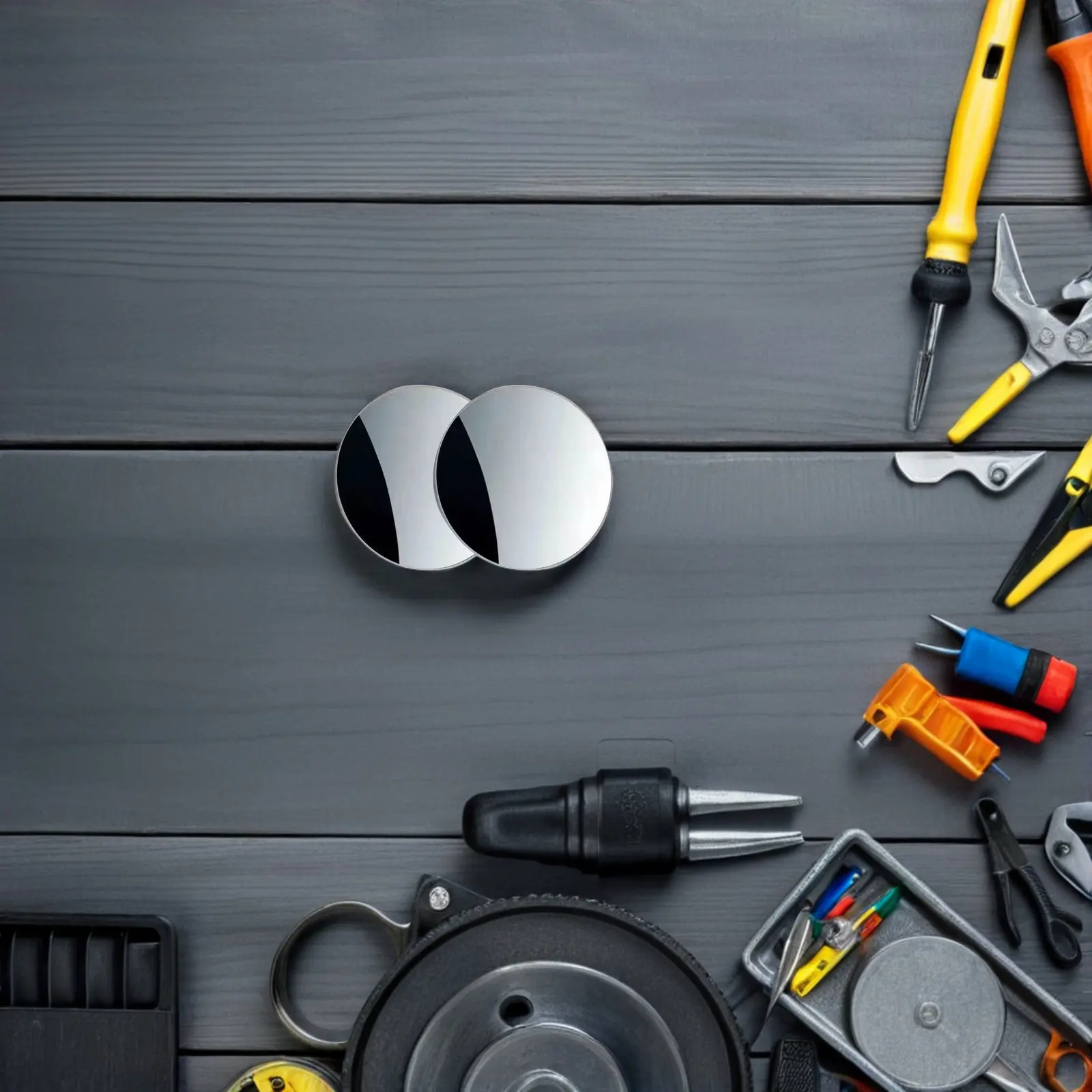 

10Set Blind-Spot Car Mirror Frameless Wide-Angle Convex Mini Round Rearview Auxiliary Mirror 360 Rotatable Stick-on Side View