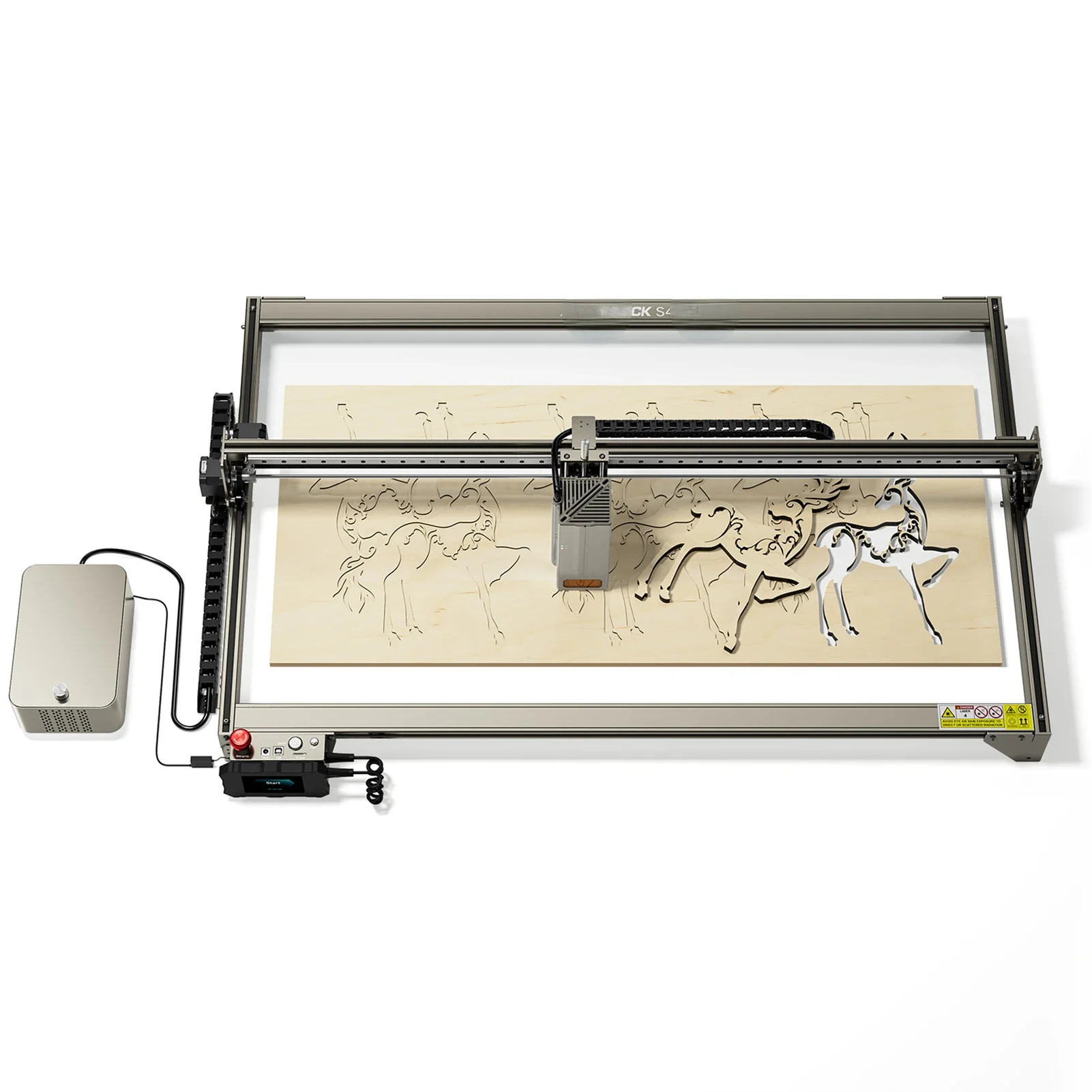 Max Laser Engraver With Dual Air Assist Pump Cutting 20mm Basswood 25mm Pine Paulownia 850*400mm