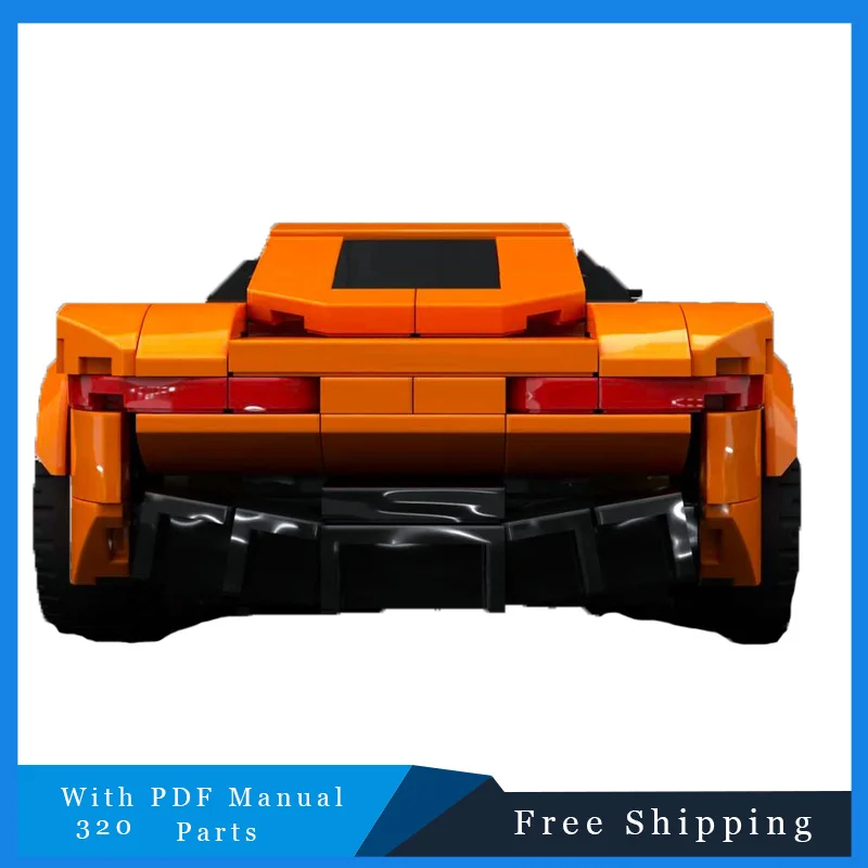 320 قطعة اللبنات التقنية البرتقالية كول سباق السيارات الطوب نموذج سيارة رياضية مجموعات للبالغين لعرض هدايا مهرجان الجمعية