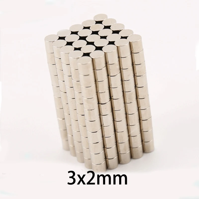 20/50/100 Uds. Imanes redondos de 3x2mm, el poder más pequeño definitivo para ingeniería de precisión, kits de ciencia escolar y mini modelos