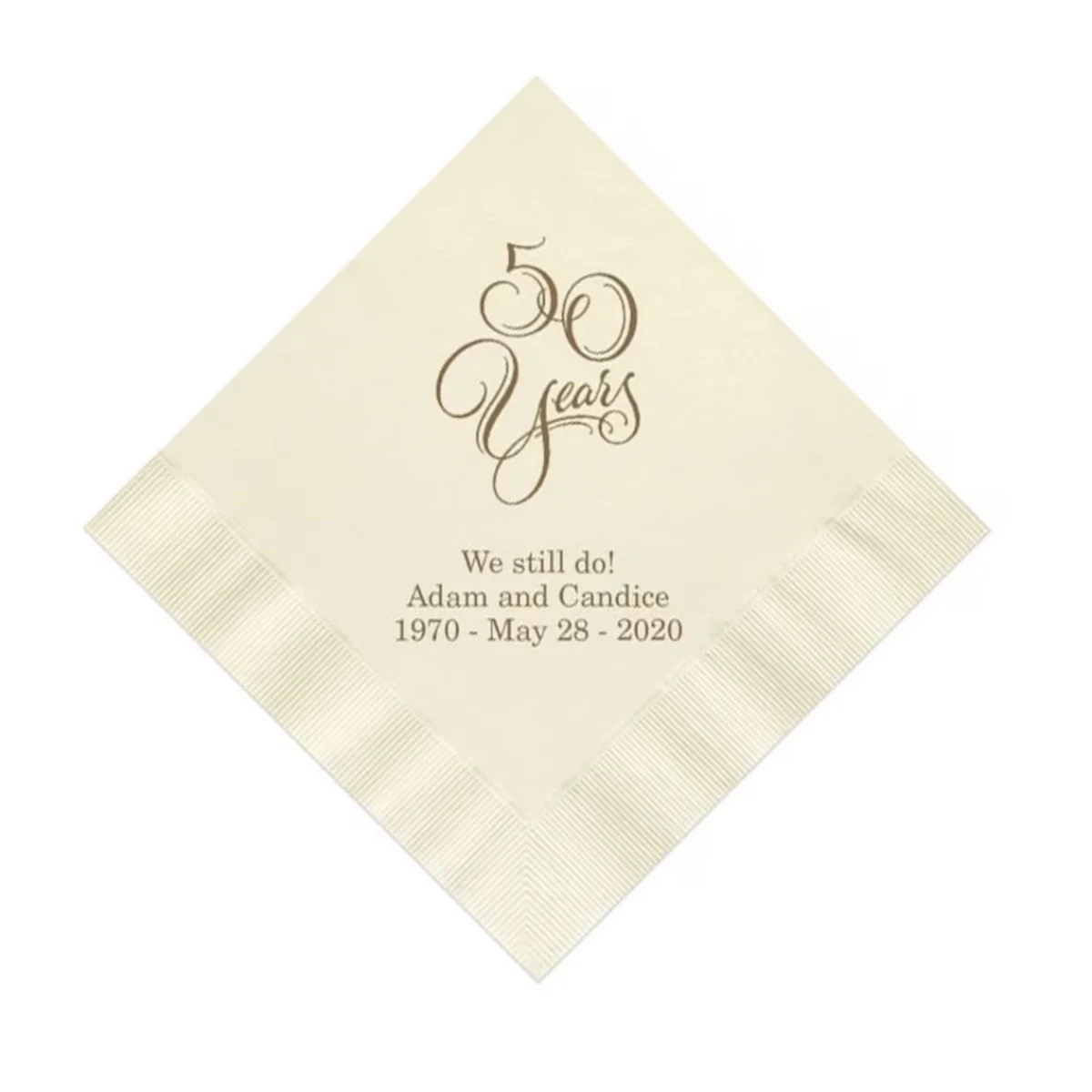 

50pcs 50 Years 50th Wedding Anniversary Napkins Personalized Party Supplies Cocktail Beverage Luncheon