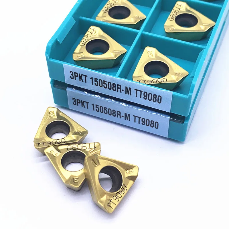 3PKT100408R M TT9080 3PKT150508R-M TT9080คาร์ไบด์ CNC มิลลิ่งแทรกสามารถจัดทำดัชนีเครื่องกลึงเครื่องมือกลึงแทรก