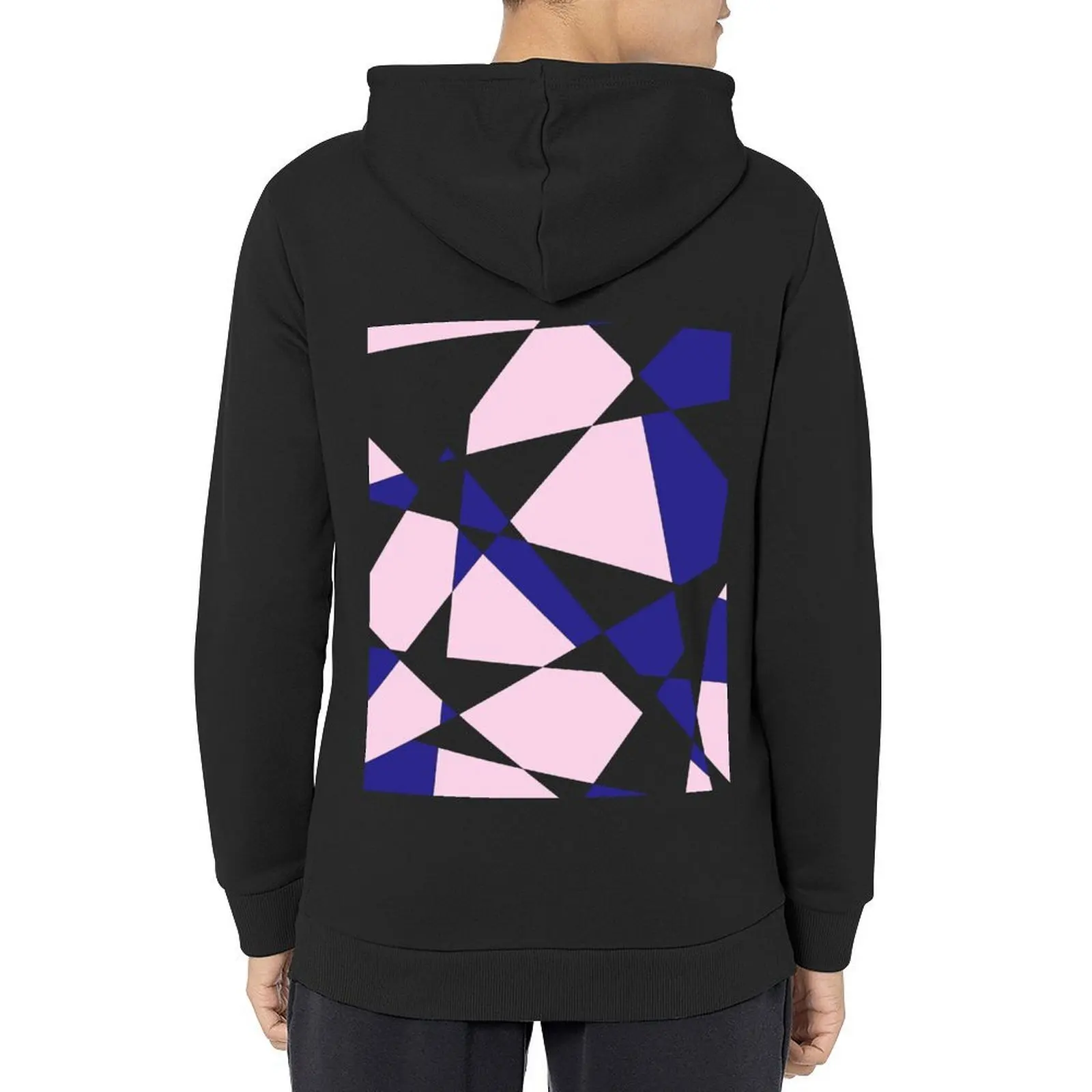 

Pale pink geometric pattern Hoodie korean clothes mens designer clothes korean autumn clothes hooded shirt new hooded tee