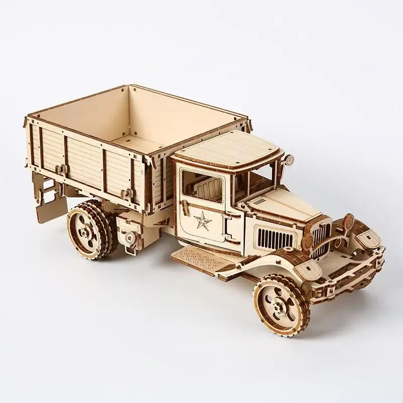 Kit de modèle 3D en bois, Puzzle, ingénierie, véhicule de Transport, assemblage, camion, voiture, modèle de camion automobile, jouets de bricolage, décoration, cadeau pour enfants