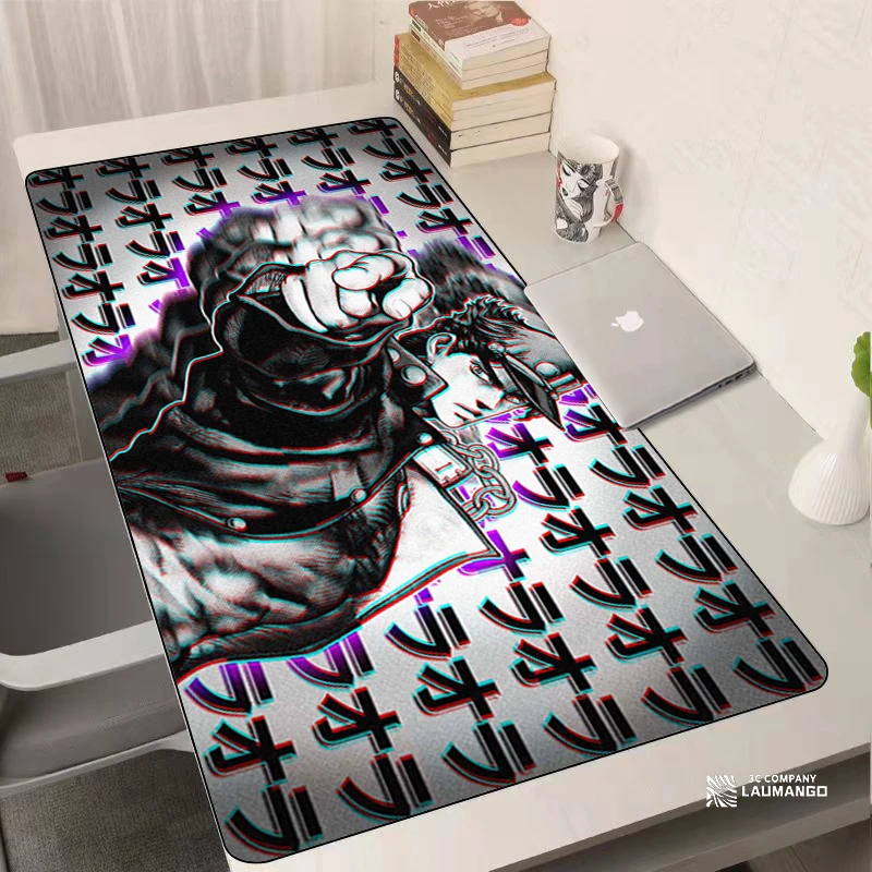 PC Gamer Joseph Joestar Mouse Pad Cabinet Keyboard Gaming Accessories Jojo Bizarre Adventure Laptop Rug Large Lock Edge Mousepad