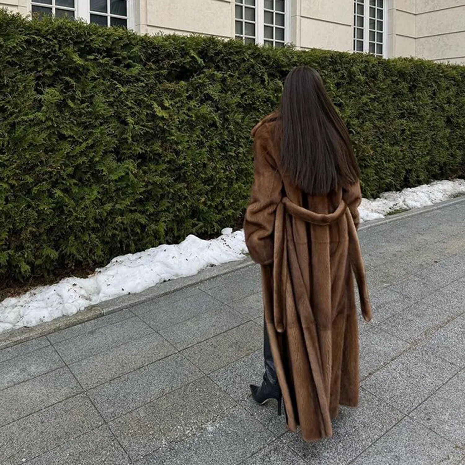 Veste longue en fourrure de vison véritable pour femmes, pardessus de luxe, fourrure naturelle, vêtements d'hiver, tendance, manteaux neufs, 2024