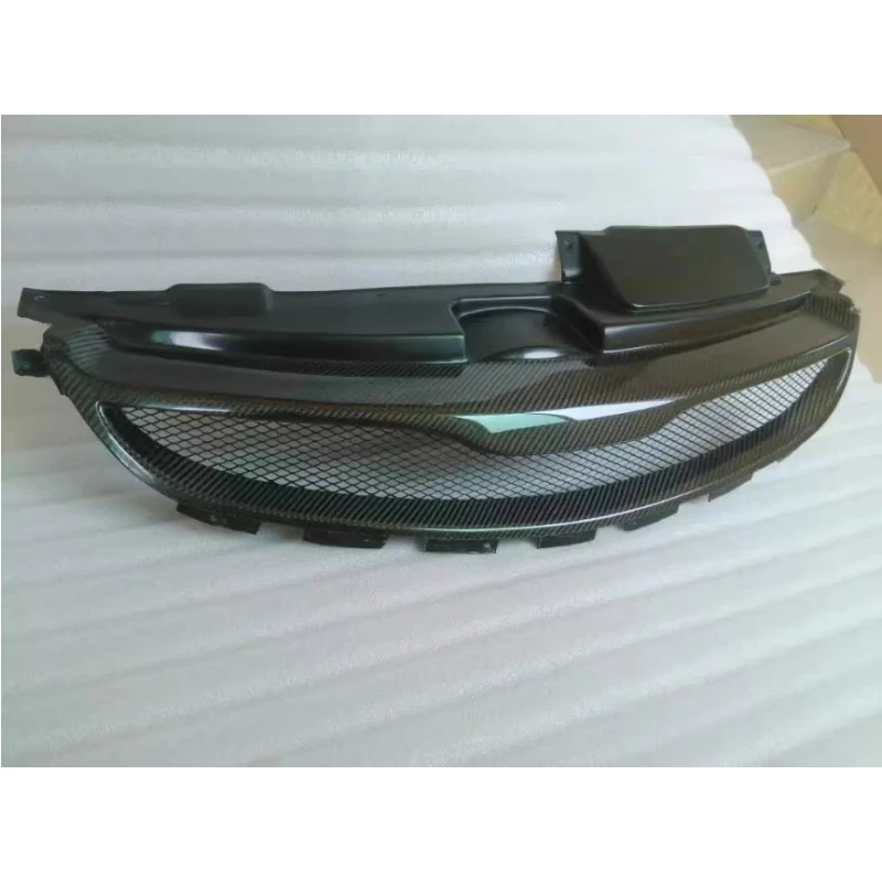 Carbon fiber Front Bumper grill for Hyundai Elantra 12-15 modified Mask net Radiator grille Body Kit Car Accessories