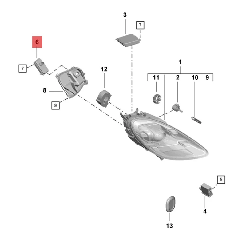 7PP 941329 وحدة ركن المصباح الأمامي T LED لبورشه 911 991 718 بوكستر كايمان ماكان 2014-2025 وحدة تحكم الصابورة