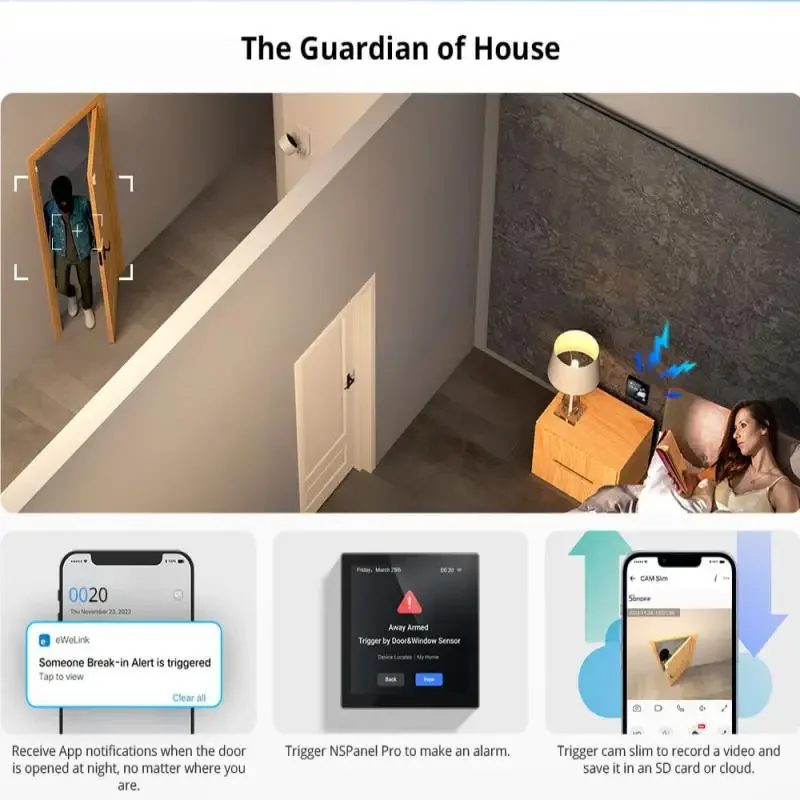 SONOFF SNZB-04P Zigbee Intelligent Porte Fenêtre Capteur D'alarme De Sécurité À Domicile Capteur Intelligent Scène Via EWelink Smartthings Alexa Google Home