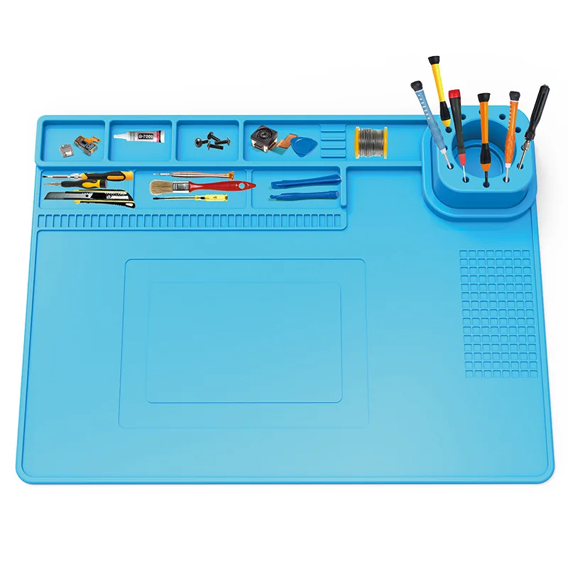 Heat-Resistant Silicone Soldering Pad - Non-Slip Repair Mat for Watch, Electronics, PCB, Soldering Station Workbench Tool