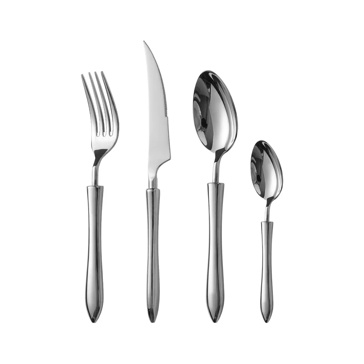 4Pcs Gold Tableware Stainless Steel 304 Cutlery Set Mirror Dinnerware Wedding Gift Hotel Home Dinner Flatware Dishwasher Safe 5