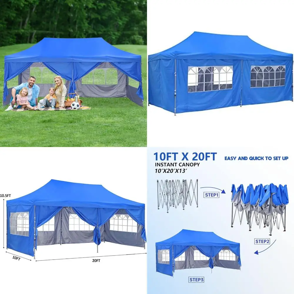 

Палатка-альтанка с навесом для патио на открытом воздухе — 10x20 футов, синяя для вечеринок и свадеб