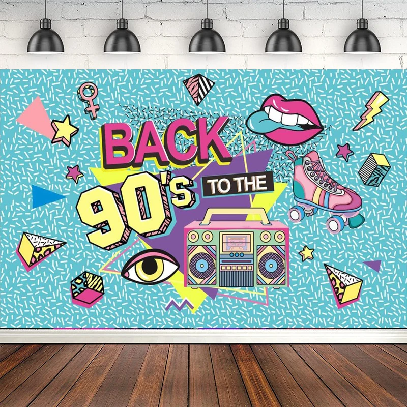 

Photography Backdrop Back To The 90s Birthday Party Decor Hip Hop Graffiti Banner For Adults Background Photo Booth Supplies