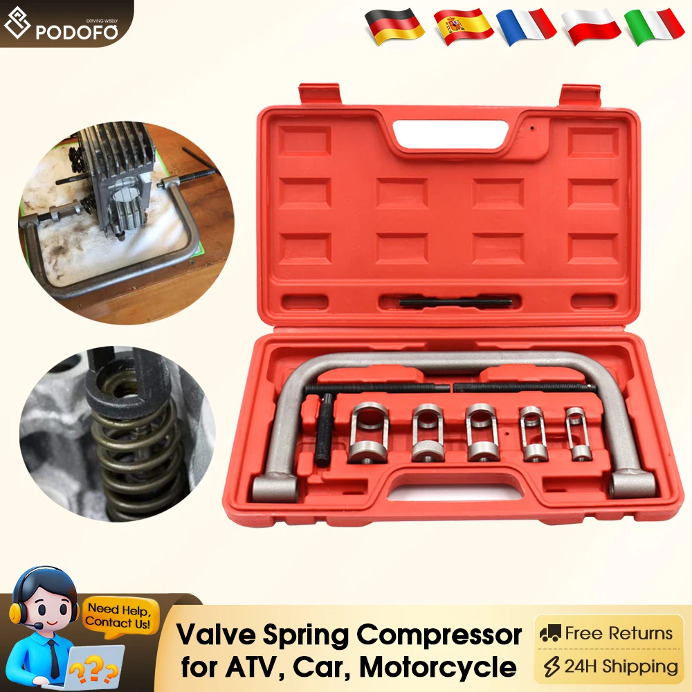 Podofo 10 قطعة صمام الربيع ضاغط المشبك مجموعة المحرك الربيع ضاغط صمام صمام الربيع ضاغط عدة #1