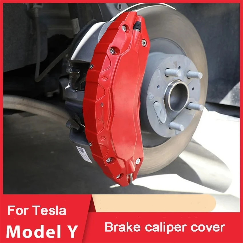 For 2020-2023 Tesla Model Y Brake Caliper Cover (4-Piece Set) Modification Special ADC12 Aluminum Alloy Wheel Caliper Cover