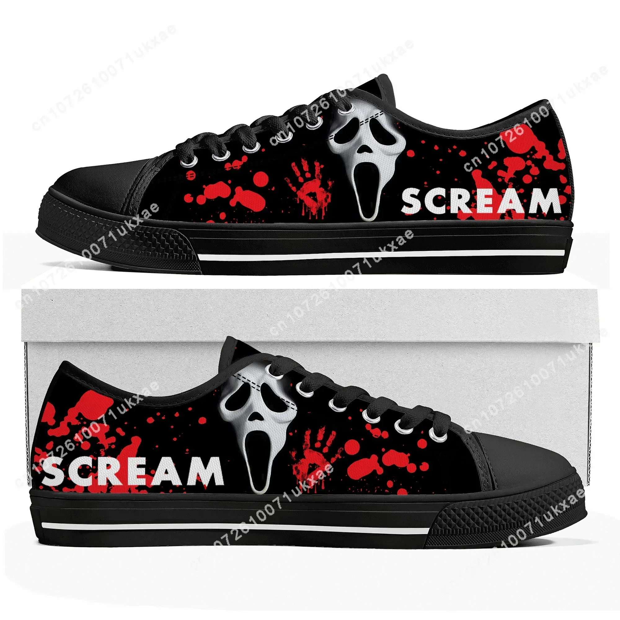 S-Screams Movie Billy Loomis Halloween Low Top Sneakers Womens Teenager Canvas Sneaker Casual Custom Made Shoes Customize Shoe