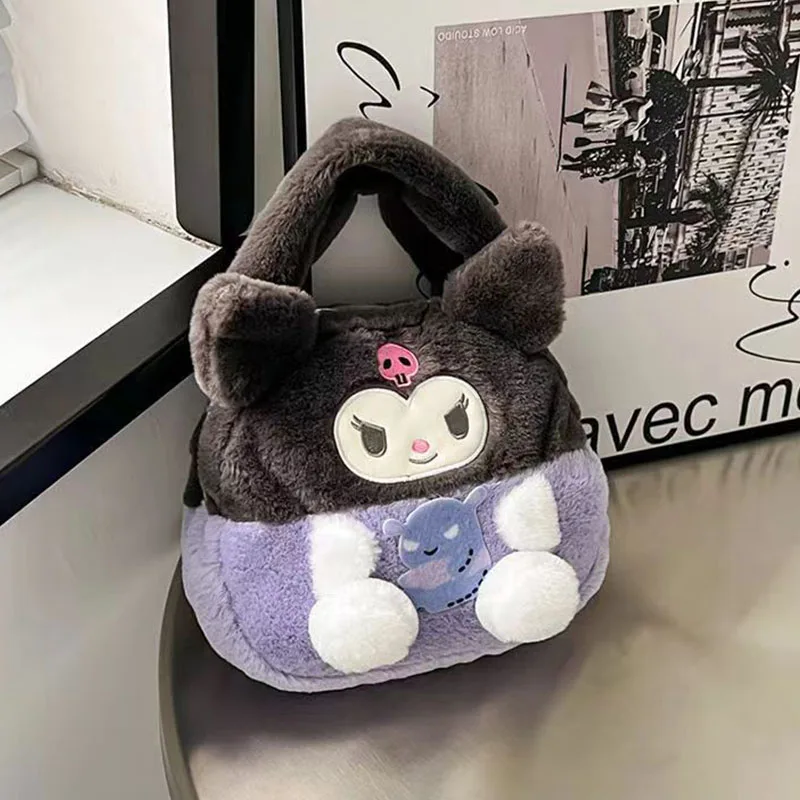 Sanrio Plush Backpack for Children, Cute Kuromi Melody, Kawaii Decoration, Birthday Gift, Girlfriend, Christmas Gift, 20cm