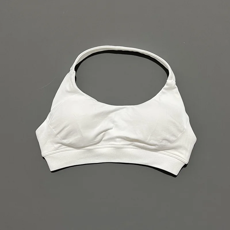 HISTELLO Sports Bra Women Seamless Yoga Underwear Halter Neck Strap Open Back Design Gym Top Workout Fitness Running Bra image 4