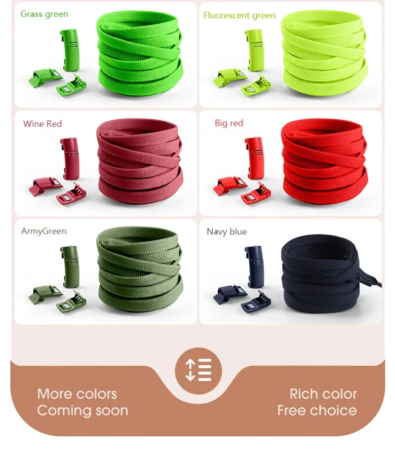 Bunte Magnetische Schnürsenkel Elastische Schnürsenkel ohne Binden für Kinder & Erwachsene Flache Gummi-Schnürsenkel für Schuhe – Detail 15