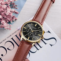 MEGIR Women Watch Waterproof Top Brand Chronograph Ladies Wristwatch Genuine Leather Classic Bracelet Female Clock 2011