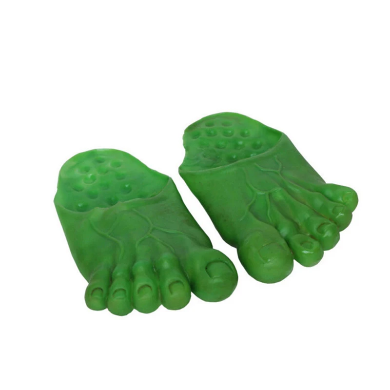 Hulk Slippers New Soft Base Men\'s Big Feet Slippers Party Shoes Funny Halloween Shoe Cover Show Cosplay Toys