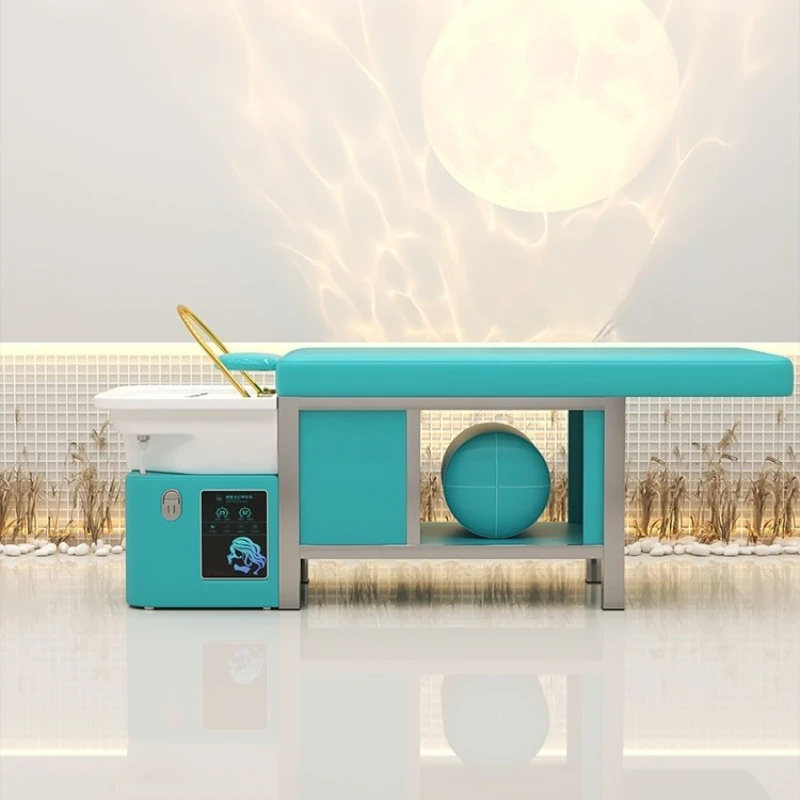 

Push-pull head therapy Shampoo bed Water circulation Fumigation water heater Integrated hairdressing Barber shop Massage