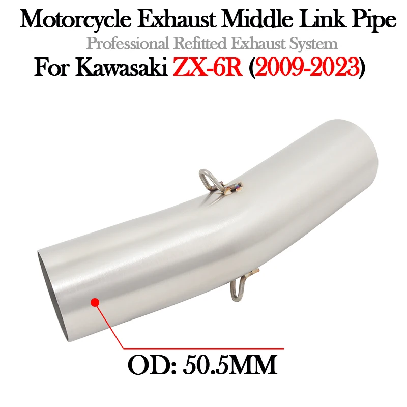 

Slip On For KAWASAKI ZX-6R ZX6R 636 2009 - 2020 2021 2022 2023 Motorcycle Exhaust Middle Link Pipe Modify GP Muffler Escape Moto