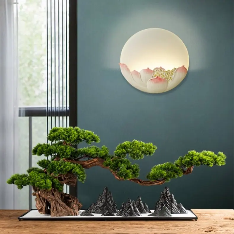 yj32 Simulated welcome pine bonsai living room porch landscaping cliff berohansong decorative ornament