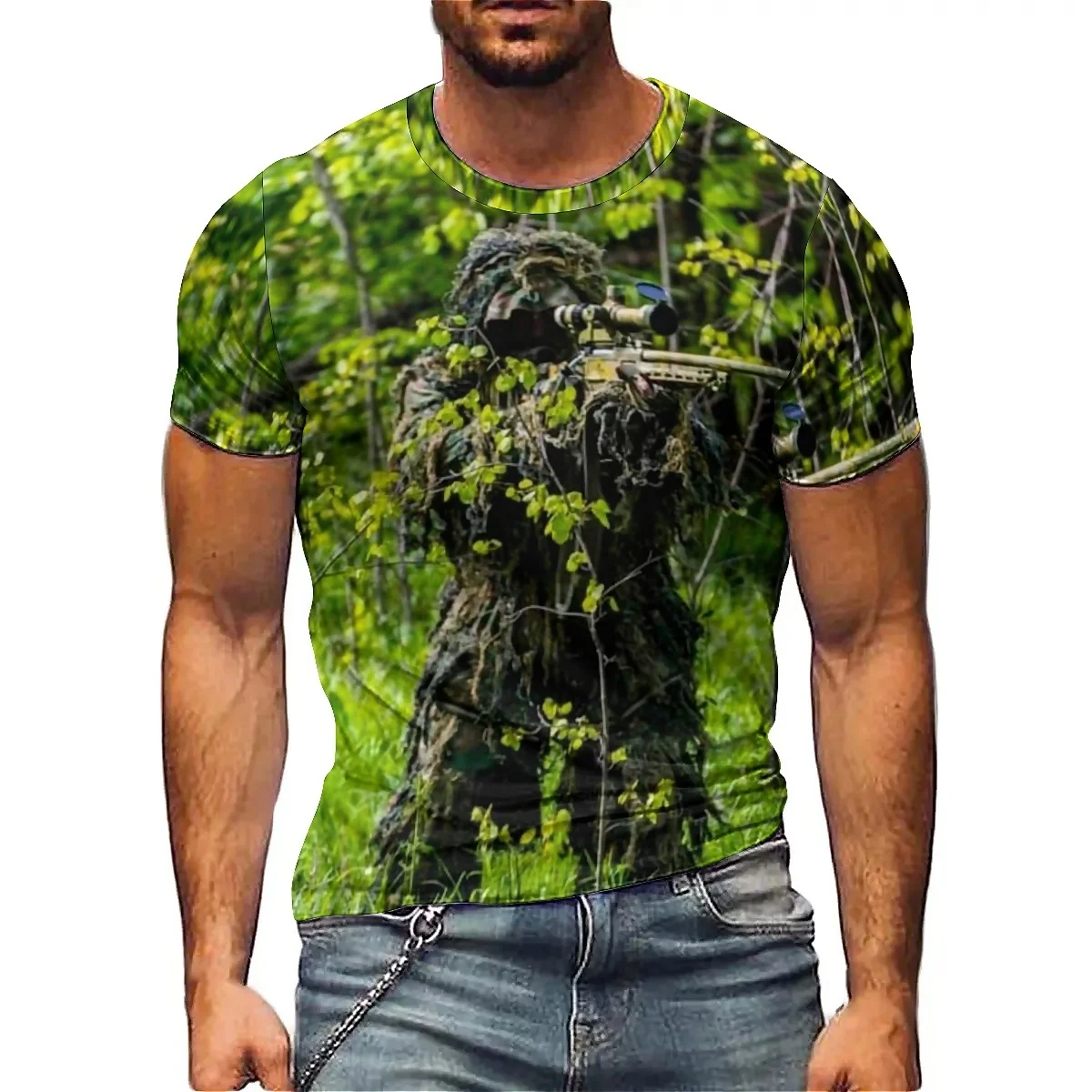 New Personalized All-Season Tie-Dye Men's 3D Printed Short-Sleeve T-Shirt - Crew Neck 3D Printed Top