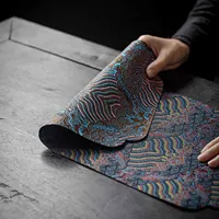 Double-Sided Brocade Tea Mat - Chinese Zen Style Non-Slip Dry Brewing Pad for Tea Ceremony Vintage Table DecorTraditionalCoaster