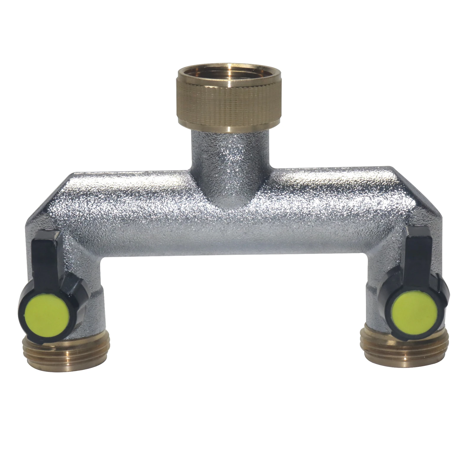 3/4 Inch 2 Way Hose Splitter Zinc Alloy Garden Hose Splitter Rustproof Hose Connector Splitter for Outdoor Gardening Lawn Care